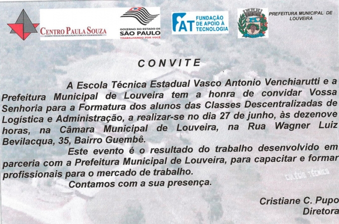 Formatura dos alunos de Logística e Administração será no dia 27/06