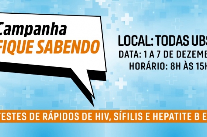 Campanha Fique Sabendo oferece testes gratuitos de HIV, Sífilis e ...